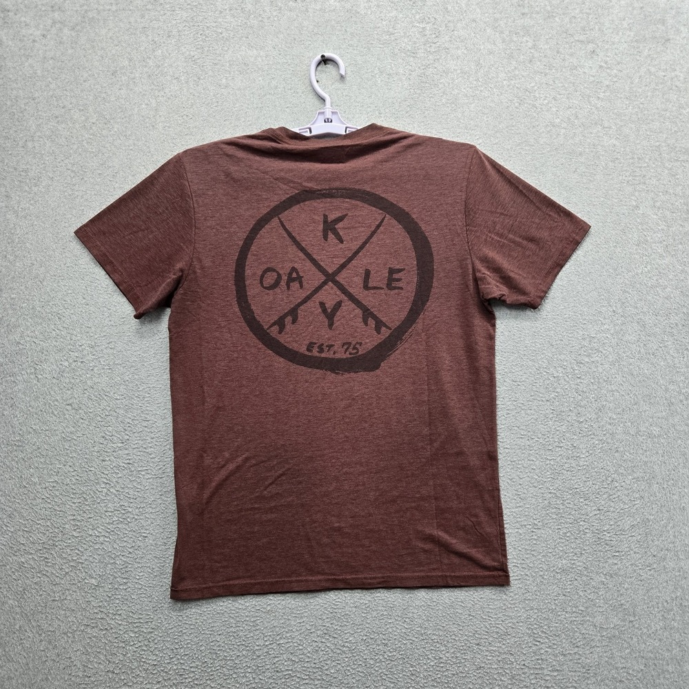 Oakley‎ Men Shirt M/M (MEDIUM) Brown Circle Logo Short Sleeve